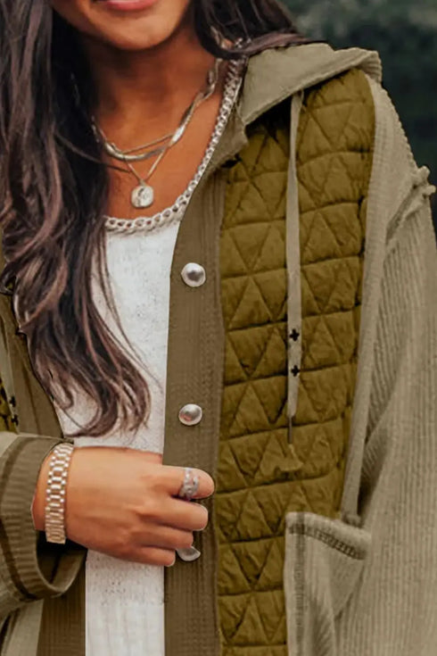 'Thea' Patchwork Long Sleeve Jacket - Celes Fashion